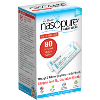 Dr Hanas Nasopure TheNicer Neti Pot Paquetes de sal tamponada Alivio de  alergias y congestiones lavado nasal NASO009 1 – Yaxa Store